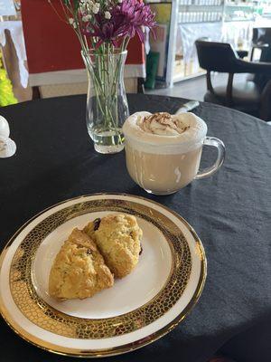 Spiced apple Chai and scones