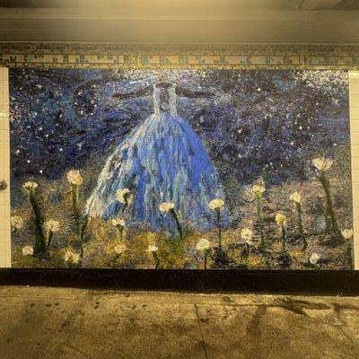 1st Ave Subway Station (L) - Katherine Bradford "Queens of the Night" 2021, Brooklyn-bound 1st Ave Entrance