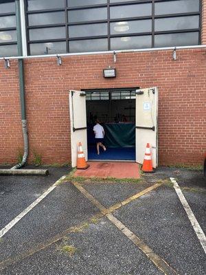 The back entrance to the gym
