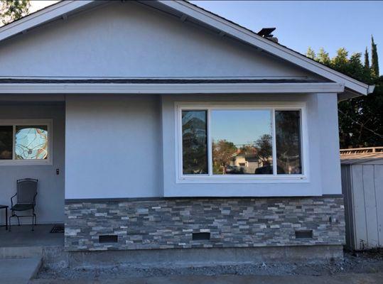 painted 2-coat 16/20 stucco finish