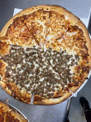 Half cheese half sausage