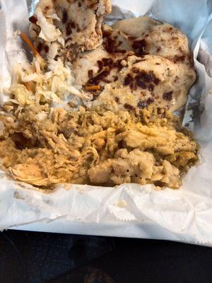 This is after just removing tamales from banana leaf. A pile of mush.