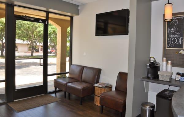 Waiting area and beverage bar