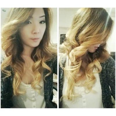 Light brown and blonde ombre. Work done by the lovely gentleman, Eric :)
