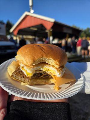 Scrapple, egg and cheese breakfast sandwich...the greatest of all time!