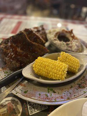 Bland Ribs w/ mashed & chewy corn