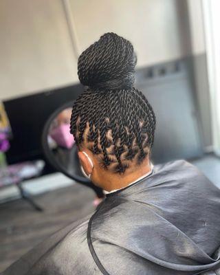 Boho Senegalese bun