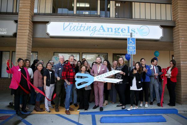 Ribbon Cutting at our sister office Visiting Angels Home Care Whittier. We are so excited to be caring for more seniors in our community.