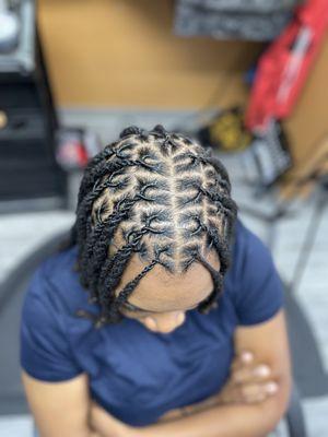 Two strand twist on small locs