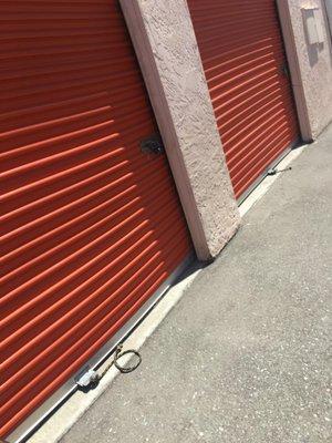 Easy rolling doors with lock. Good stretching and pushing exercise!