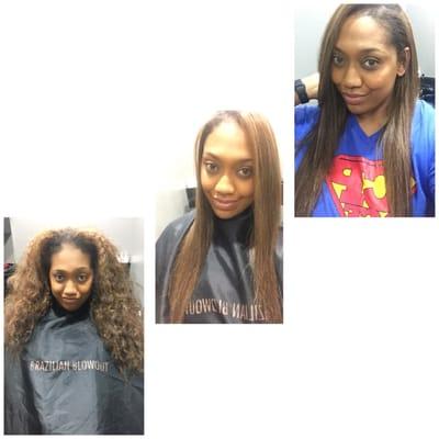 Brazilian Blow-out newbie... My before and after pics! I couldn't stop playing with my hair, and of course snapping selfies!