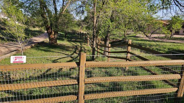 They did this beautiful fence across 3 acres!