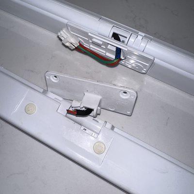 Broken fridge mullen had to be replaced to prevent moisture buildup between the doors.