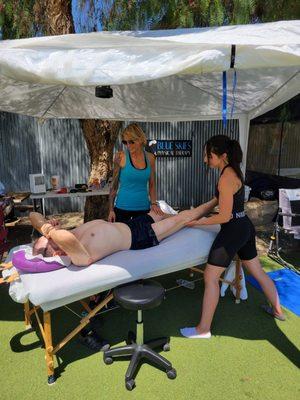 Working a skydiving event with Blue Skies Physical Therapy