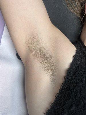 Underarm wax before