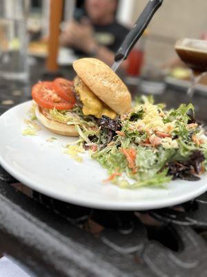 Burger on GF Bun w/half house salad.