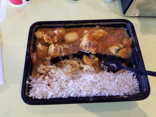 Curry Chicken with Basmati Rice.