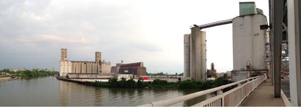 Walking to the grain elevators