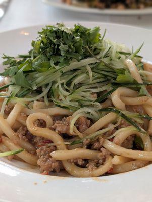 Udon noodles with pork