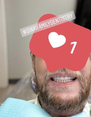 My dad loves his brand new teeth!!!!!