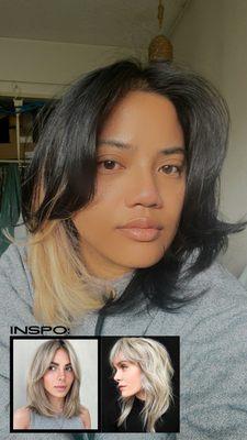 DAY 2 - The next day, after my haircut (slept in rollers)