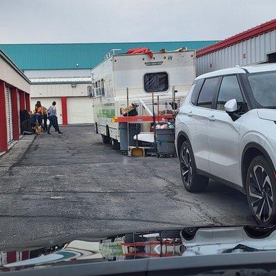 Homeless camp in aisle G of devon self storage