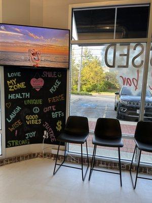 Inside - waiting area (free Wi-Fi too)