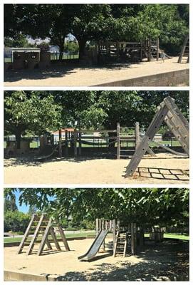 Wooden park. Tons of shade and open field.