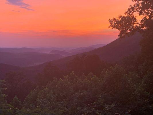 Smoky Mountains at sunset.