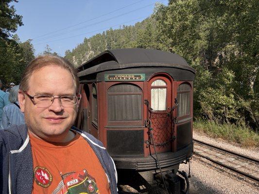 Keystone, SD - After disconnection the engine to be moved to the other end of the train for the return trip to Hill City.