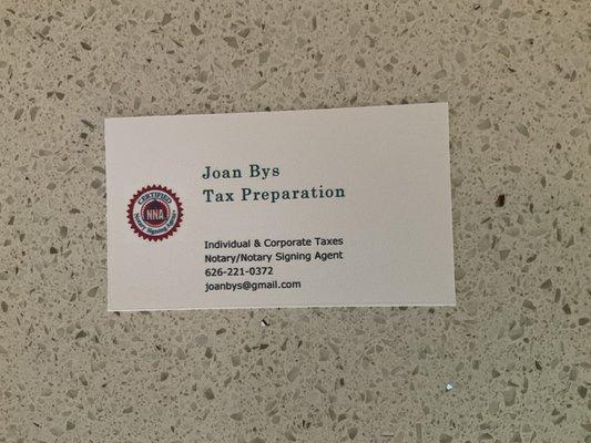 Joan Bys Tax Preparation