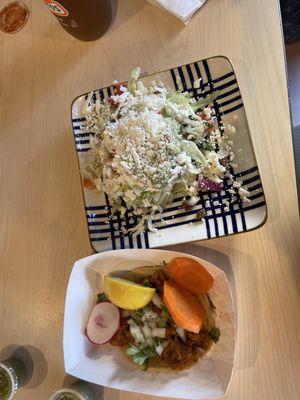 Asada sope and pastor taco