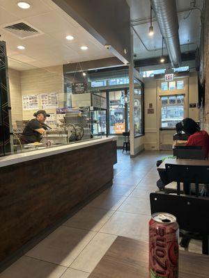 Gentleman went to complain about his order, and the lady flat out refused to help him. He politely sat back down