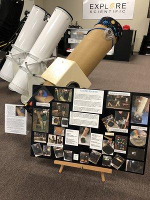 John Dobson's personal telescope was on display at Explore Scientific during the 2018 MSRAL Conference.