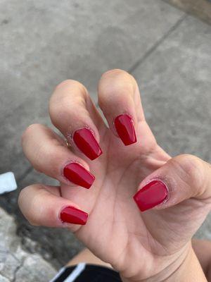 Red regular polish shirt acrylic set $50