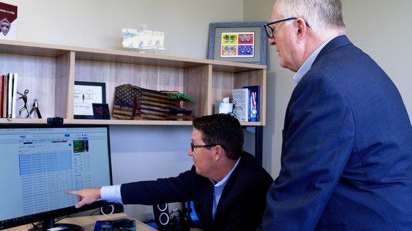 Our team reviewing holdings