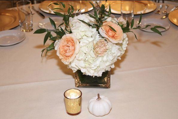 Beautiful floral centerpiece couldn't have been more happier