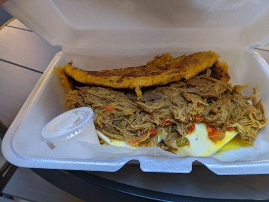 Beef & cheese cachapa