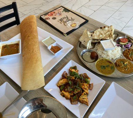 The paneer chili dry is super flavorful with a bit of heat.