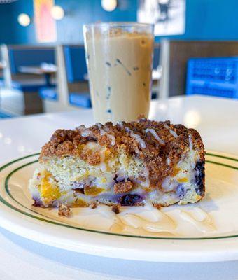 Westside peach/blueberry coffee cake