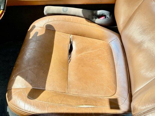 Before- Ripped Driver Seat