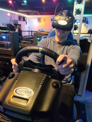 Somehow my husband crashed his virtual car into a wall within 5 seconds of starting the race... and he calls ME the bad driver.