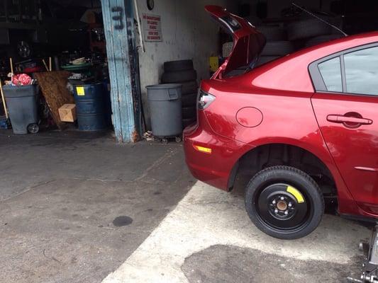 Putting a used tire on