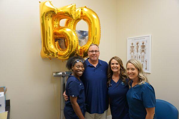 Celebrating our patient, David, when he was 150 pounds down with our weight loss program.