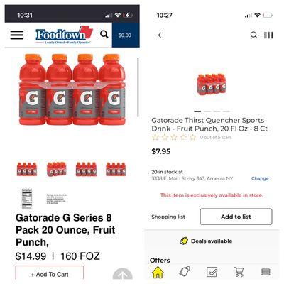 Just Gatorade alone they price gouge by double!