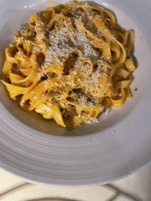 Alex's pasta with sausage and crab