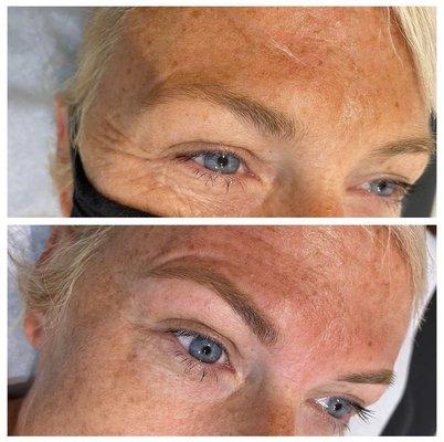 Before and after signature brow wax