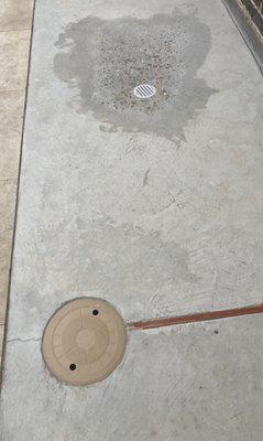 Never installed expansion joint. Sanded deck.