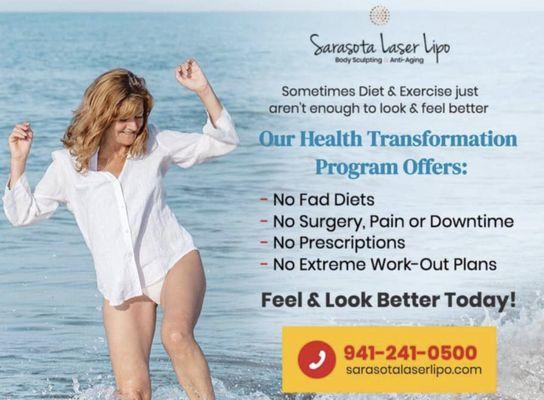 Sometimes Diet and Exercise just doesn't seem to work. Lose Fat safely! SarasotaLaserLipo.com