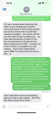 Conversation with employee